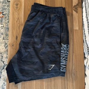 Mens Black Graphic Gymshark Shorts
